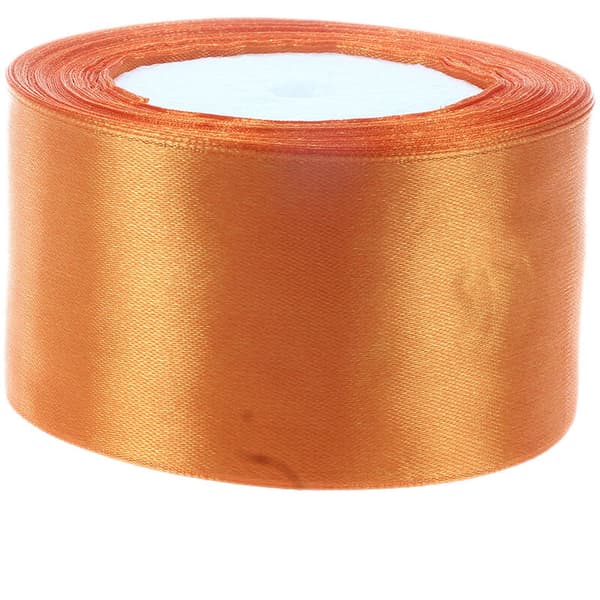 1 rull (25 meter/rull) 2 tommer (50 mm) ensfarget satengbånd dekorasjon julebånd (oransje)