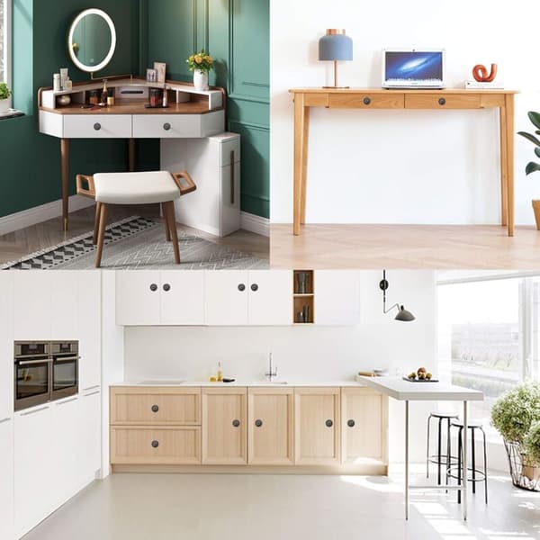 16 Pcs Black Door Knobs Kitchen Cabinet Handles Furniture Knobs with Screws for Dresser Cabinet Kitchen