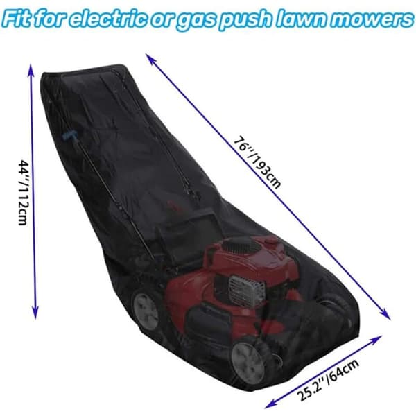 Waterproof Lawn Mower Cover with Drawstring, Windproof, Dustproof, UV Resistant, 210D Oxford Fabric