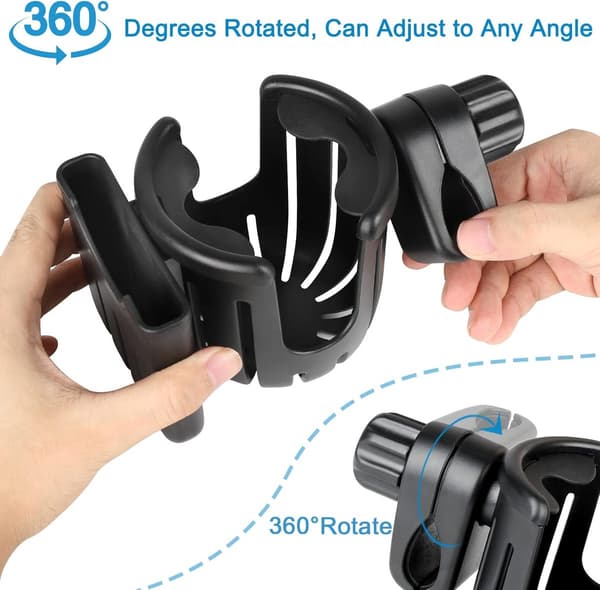 Stroller Cup Holder - Bicycle Cup Holder - Universal Cup Holder - 2-in-1 Cup Holder and Phone Holder - Suitable for All
