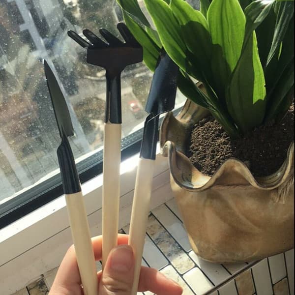 Mini trädgårdsredskap set blomkruka kratta murslev spade fröplantering växthus