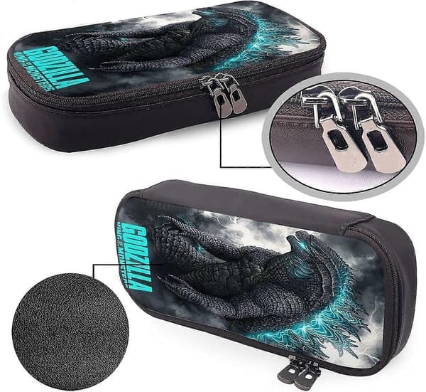 Godzilla 1 Leather Pencil Case Large Capacity with Zipper Big Storage Pen Pencil Pouch Box Organizer Practical Bag Holder bd006104
