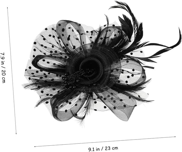 Fascinator Hodeplagg for Kvinner, Meshslør Te-Partyhatt, Bryllups- og Ballhårpynt