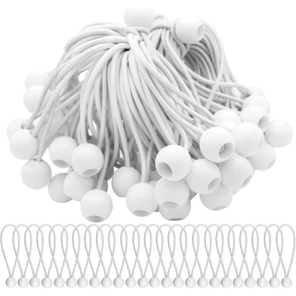 50 Elastiske Gummiball Bungee Snore til Markiser, Telte, Bannere, Presenninger - Kompatible med Forskellige Mærker[JUN]
