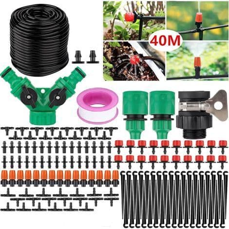143-delars DIY Trädgårdsbevattningssystem Kit, 40M Droppbevattningssystem för Trädgårdar, Gräsmattor, Landskap och Grönsaksland
