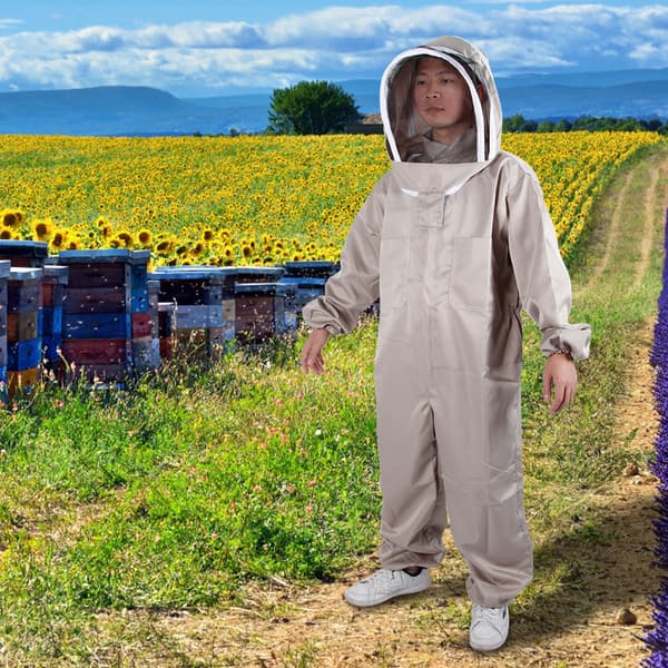 Bee Suit with Hood, Beekeeping Protective Clothing, Anti-Bee Equipment