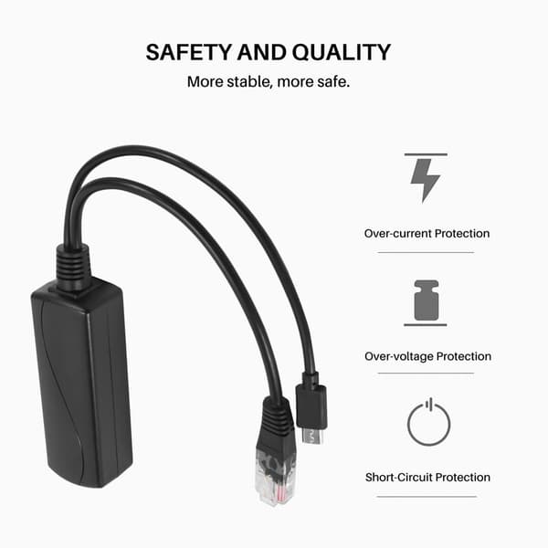 Standard POE-strømforsyningsmodulsplitter 48V til 5V2.4A USB-interface-splitter