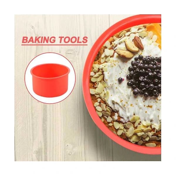 12 stk Mini Kakeformer 4 Tommer Rund Bakeform Non-stick Silikon Bakeform Gjenbrukbar
