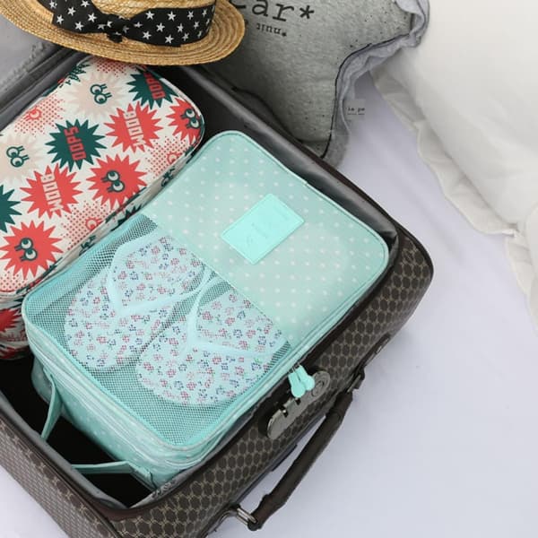 Polyester Organizer Rejse Skotaske, To Lag til Sko
