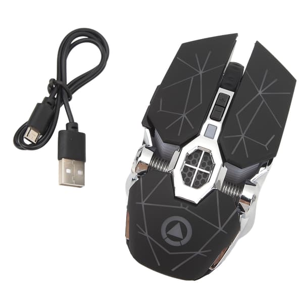 Wireless Mouse Rechargeable Ergonomic Flexible Scroll Wheel Gaming Mouse Portable Mouse Matte Black