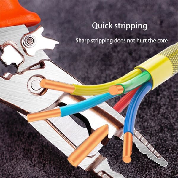 Wire Cutters with Tail Cutter, 8 Inch Multifunctional Crimping Tool for Electricians and Linemen