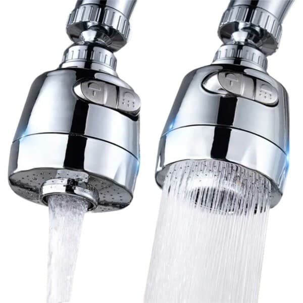 360° Tap Nozzle with Shower - Kitchen Faucet Adapter Silver