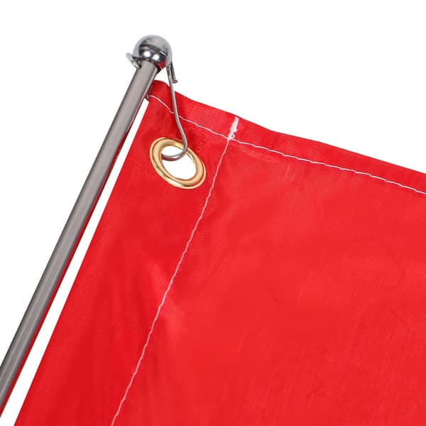 Horse Training Signal Flag with 1.2m Telescopic Green Handle, Red Referee Flag