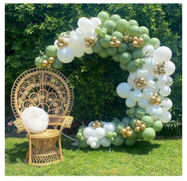 Green and Gold Balloons 50 pcs 30cm Party Decoration Olive