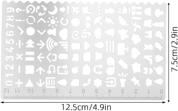 5 Pcs Metal Drawing Stencils for Creative DIY Journal, Scrapbooking and Crafts, Reusable