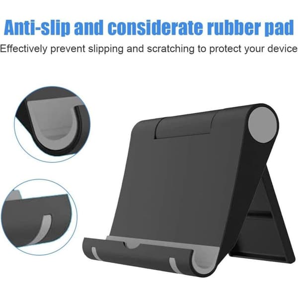 2-pak justerbart skrivebordsstativ til telefon, foldbar telefonholder kompatibel med smartphones og tablets