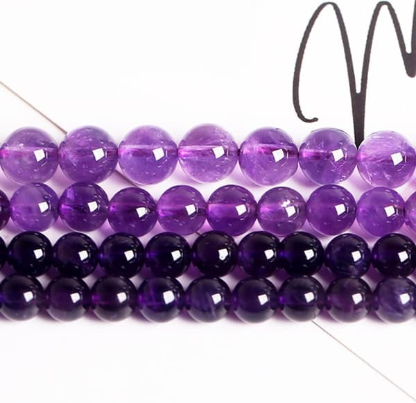 Natural Amethyst Loose Beads 4mm, Approximately 186 Pieces in 2 Strands, Purple Gemstone Beads