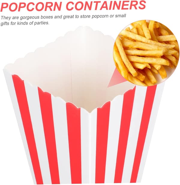 48 stk Popcornæske Snackpose Genanvendelig Popcornbeholder til Filmaftenfest