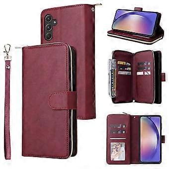 Til Samsung Galaxy A55 5G Etui Kortpladser Lynlås Læder Telefoncover Style E Style E