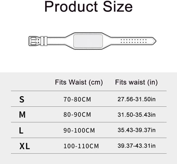 Tyngdlyftarbälte - Specialbälte för knäböj - Läder - 15 cm Vadderat Svankstöd - 10 Justerbara Hål - Unisex