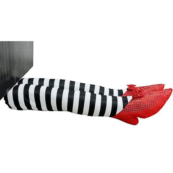 Hanging Witch Legs Ornament - 45 cm Broken Feet with Ruby Slippers for Halloween Decoration (FMY)_tfrf