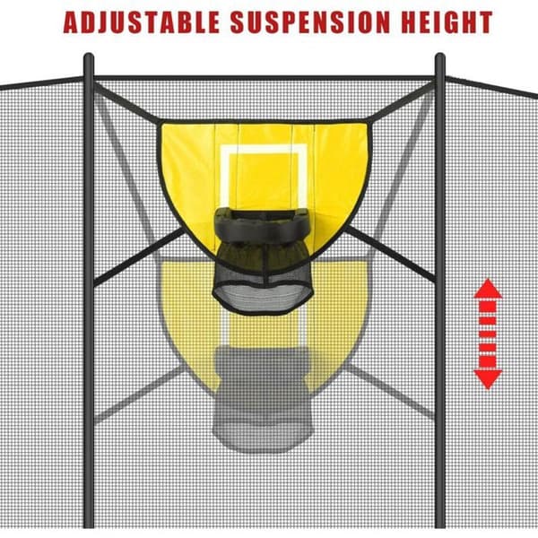 Trampolin basketkorg kit, 3 minibollar + pump, vattentätt spel, gul