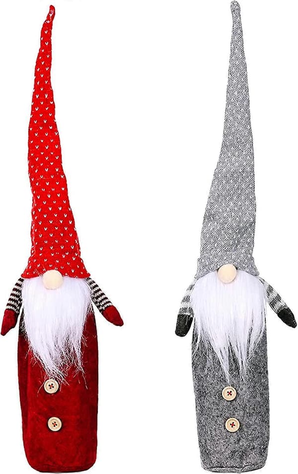 Vinflaskskydd Set Väska Ansiktslös Docka Goblin Gnome Vinflaskdekoration Väska Skydd