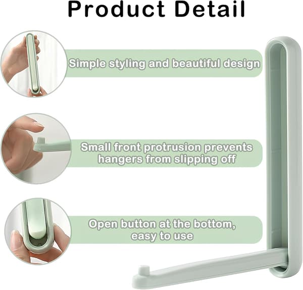 Hanger Rack, Multifunctional Adjustable Hanger Holder, Seamless Strong Self-Adhesive Hook, Space-Saving for Washing Machine, Wardrobe, Laundry Room