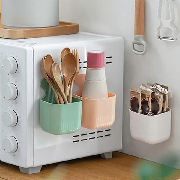 Wall Mounted Magnetic Storage Box Freezer Side Storage Case Item Organizer for Kitchen Bathroom Bedroom Light Green