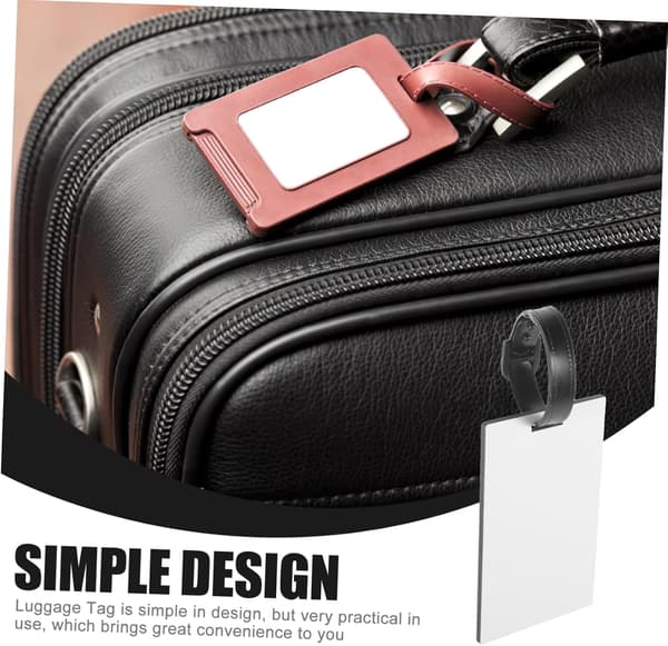 10 stk sublimering tomme bagasjelapper dobbeltsidige utskrivbare holdbare koffertetiketter