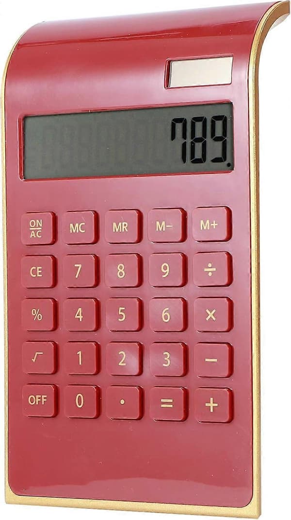 Solar Calculator, Portable 10-Digit Calculator Tilted LCD Screen Slim Elegant, Financial Calculator, Durable to Use