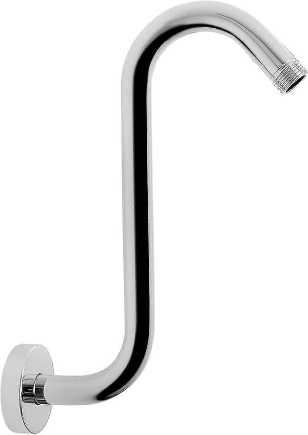 S-formet stigerør for dusjhode - Forlengelsesarm for dusjhode med flens, 30 cm (krom)_tfrf