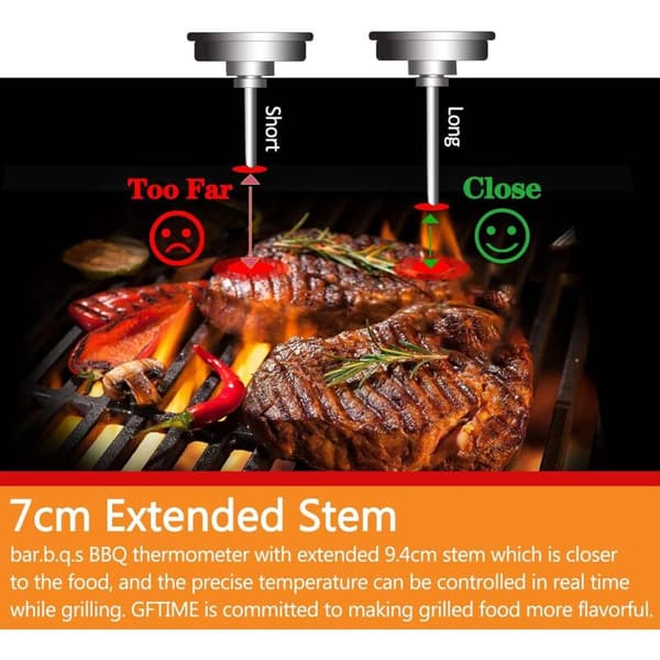 6 cm udendørs grill rygetermometer rustfrit stål temperaturmåler ovntermometer rygegrill, dele