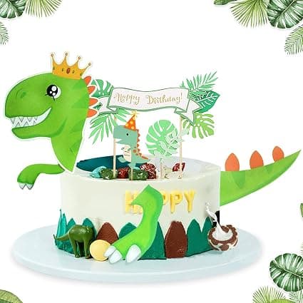 Dinosaurkake Toppers, 4 stk Bursdagskake Toppers, Cupcake T G G