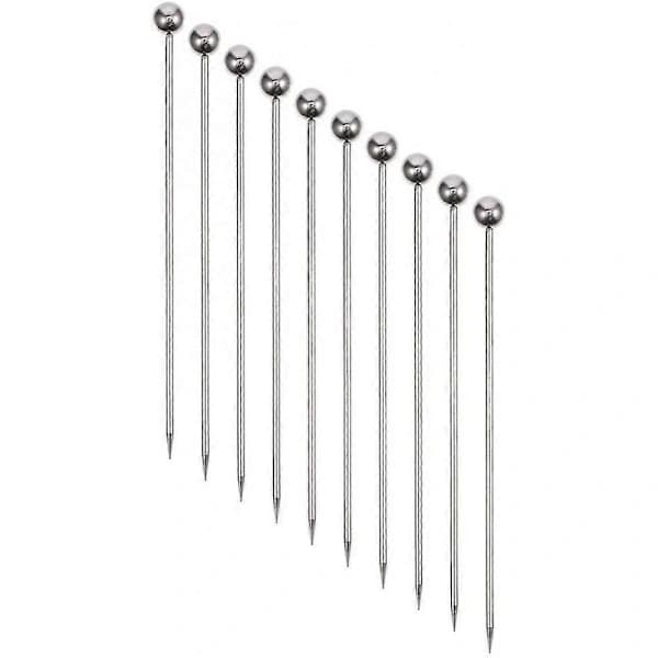 50-pakke cocktailpinner i rustfritt stål, metall Martinipinner 10,9 cm