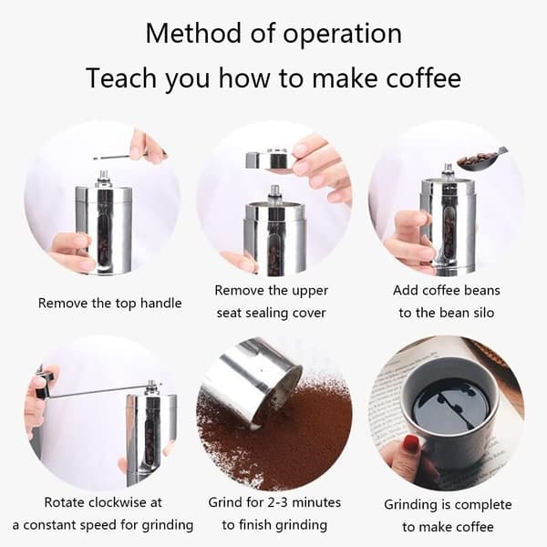 Mini manuell kaffekvarn med keramisk kvarn, bärbart handverktyg för kaffebönor