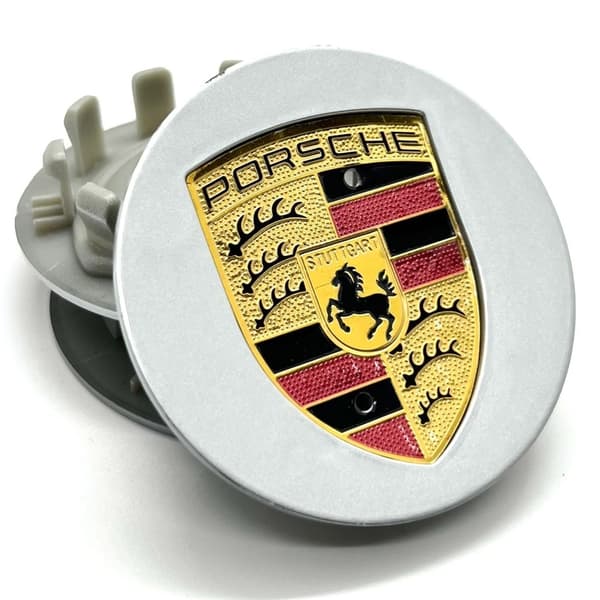 4-Pack - Porsche Centrumkåpor / Hjulnavsemblem - B 95 75 mm Silver 95 75 mm Silver