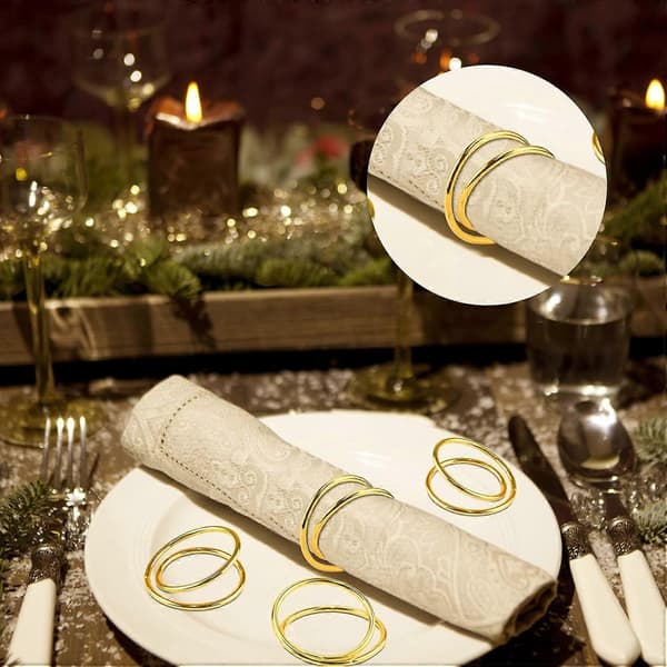 12 stk. Servietringe Spiralformede Serviettholdere til Bryllupper, Receptioner, Middagsselskaber, Banketter, Buffetbordsdekoration