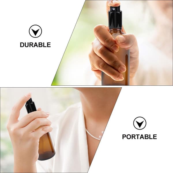 30 ml bruna parfymsprayflaskor i glas 5 st läckagesäkra påfyllningsbara provbehållare för rese-eterisk oljelotiondispenser