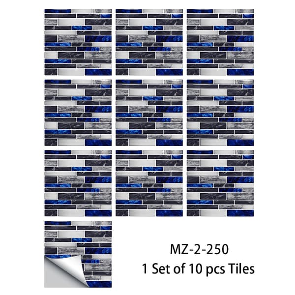 Bathroom and Kitchen Tile Stickers 10 pcs 10x10 cm - Waterproof
