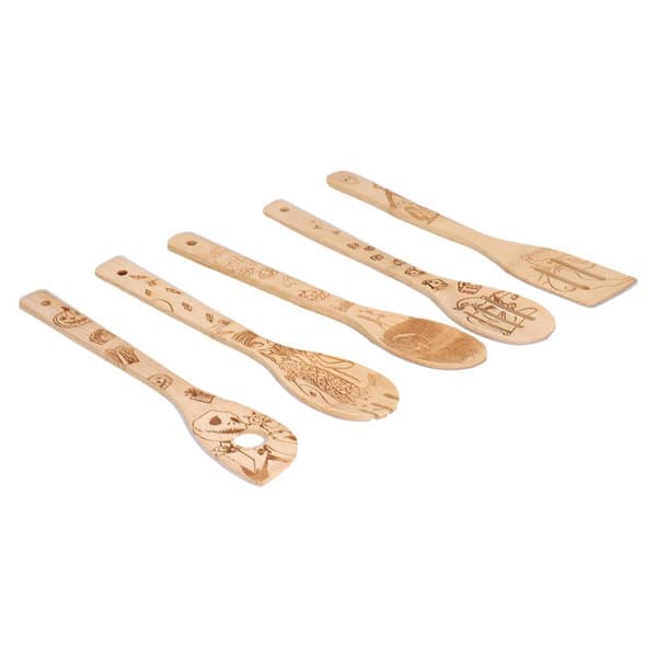 Bamboo Wooden Spoons Personalized Graffiti Spoon Scratch-Resistant High Temperature Resistant Cooking Spatula