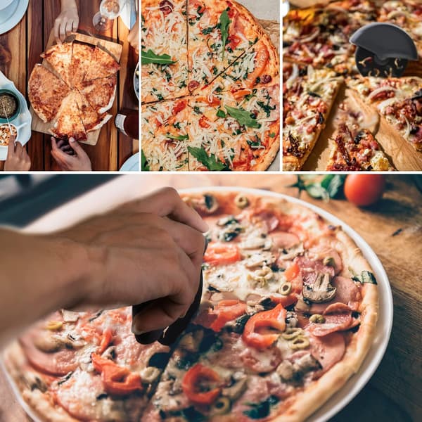 2 stk runde pizzakuttere, utskåret kjærlighet design rustfritt stål hjul slicer, multifunksjonell pizzakutter