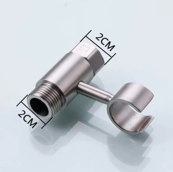 360° Brusehovedholder Uden Boring - Justerbart Brusehoved, 20mm Tilslutning Universal Brusehovedholder Møtrik, Krom ABS til Badeværelse, Nem Installation