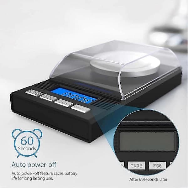 50g/0.001g Milligram Scale, Milligram Precision Scale, mg, Pocket Scale, Laboratory Scale with LCD Display, Letter Scale