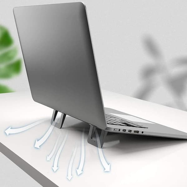 2 stk Mini Laptop Stand Riser Usynlig Computer Tastatur Stativ til Skrivebord Ergonomisk Bærbar ABS Letvægts Laptop Stativ
