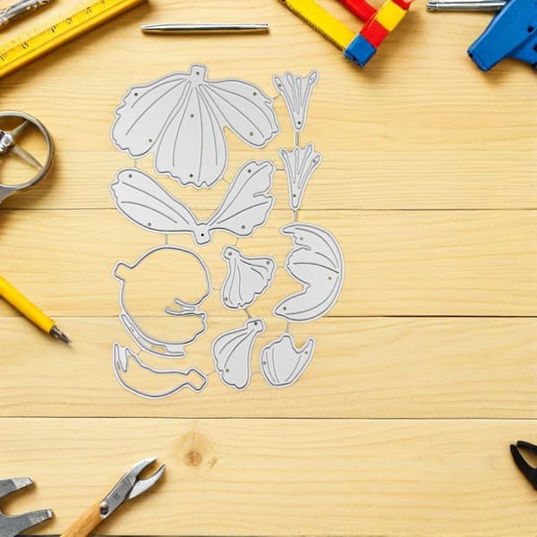 Pæonblomstforme i kulstofstål til scrapbooking, metalprægningsstencils baggrundsrammeform