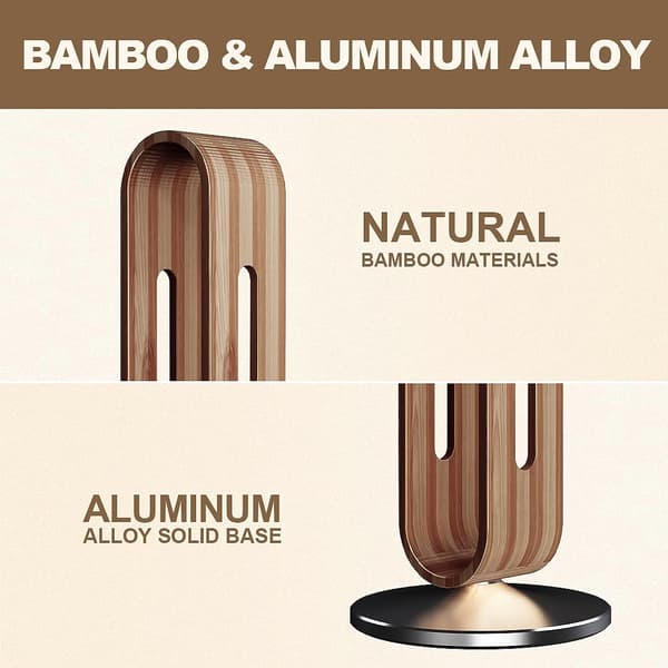Trähörlursställ, hörlursställ, bambu och aluminiumlegering, halkfri silikonplatta, alla hörlurar (B-grå)