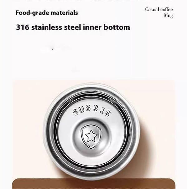 Isolert 530 ml reisekrus, sølefri, lekkasjesikker campingkaffekopp i rustfritt stål - hvit
