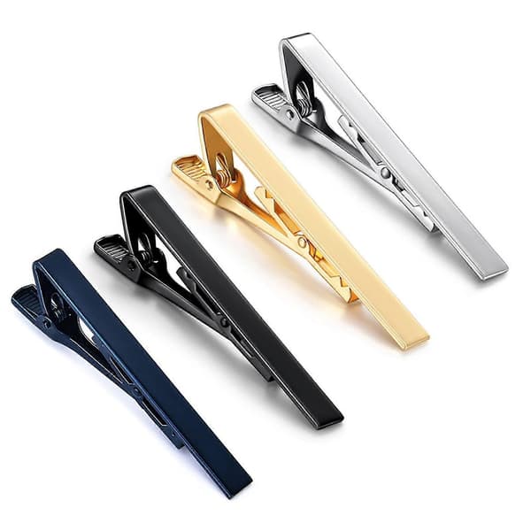 Elegant slipsnålsset i koppar för män - 4 st med elegant finish i 4 färger