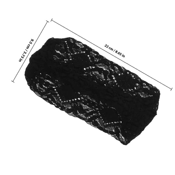 Sort bred blondehårbånd til kvinder, elastisk blomstret tørklædehårbånd, hårdækning til gråhårsdækning og ungdommeligt look